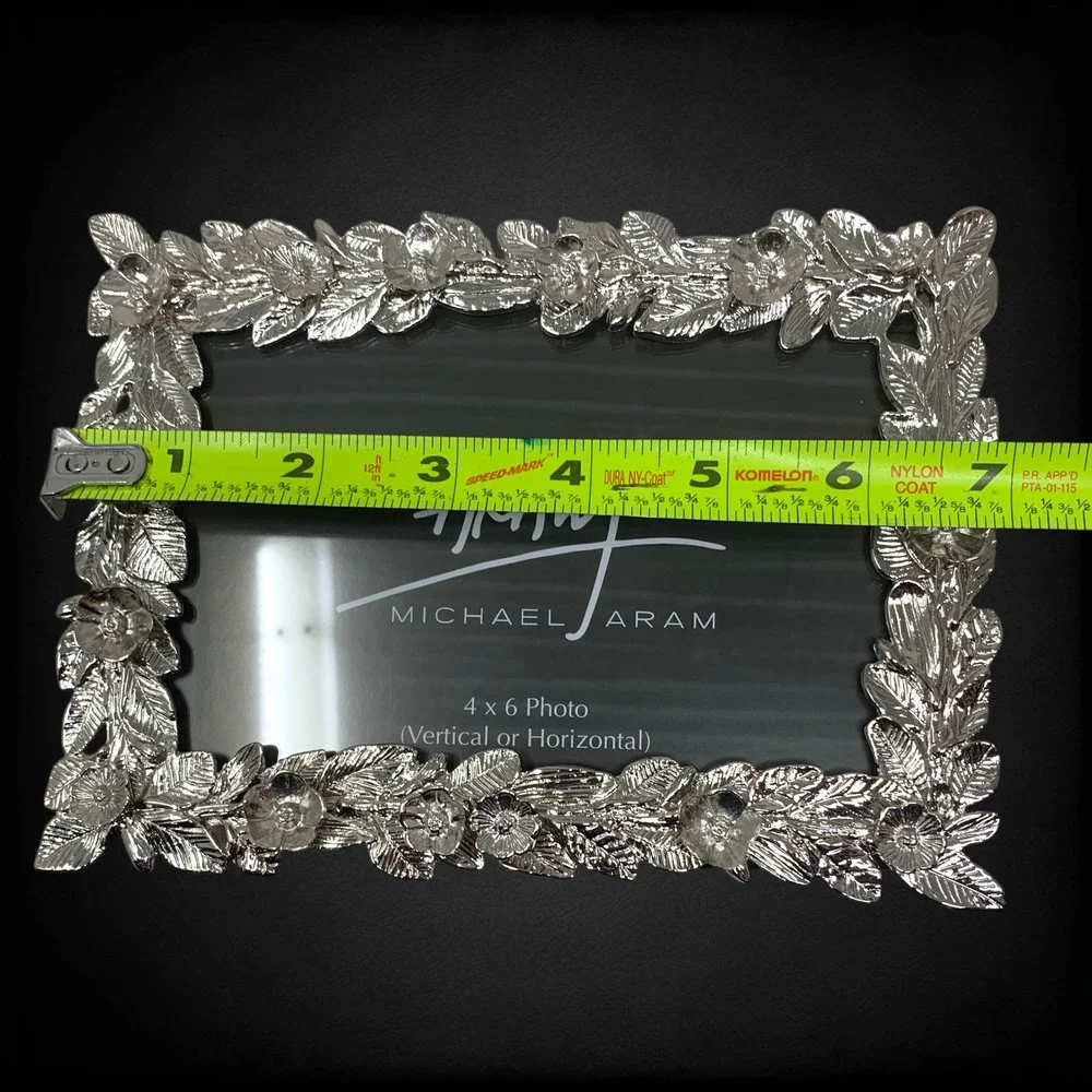 NEW Michael Aram Garland 4x6 Photo Frame Nickelplate Silver Tone NIB 175071